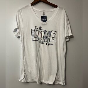 Baseball White Graphic T-Shirt